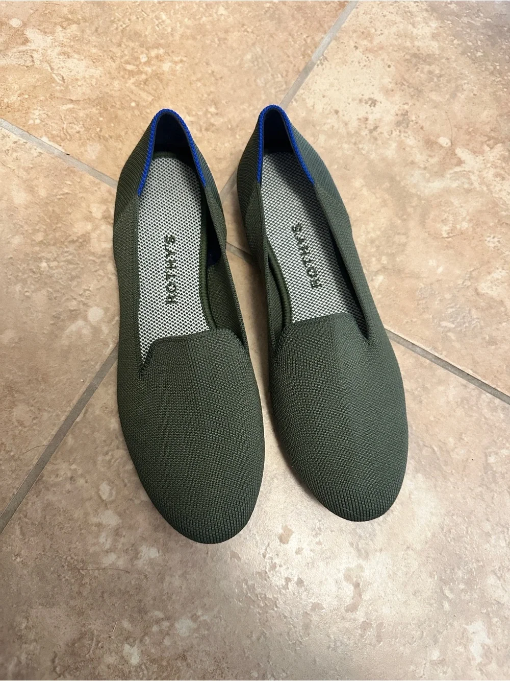 Rothy's Olive Green Knit Loafers *like new *